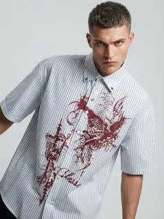 LOOPY STRIPES CHAIN SHIRT 1