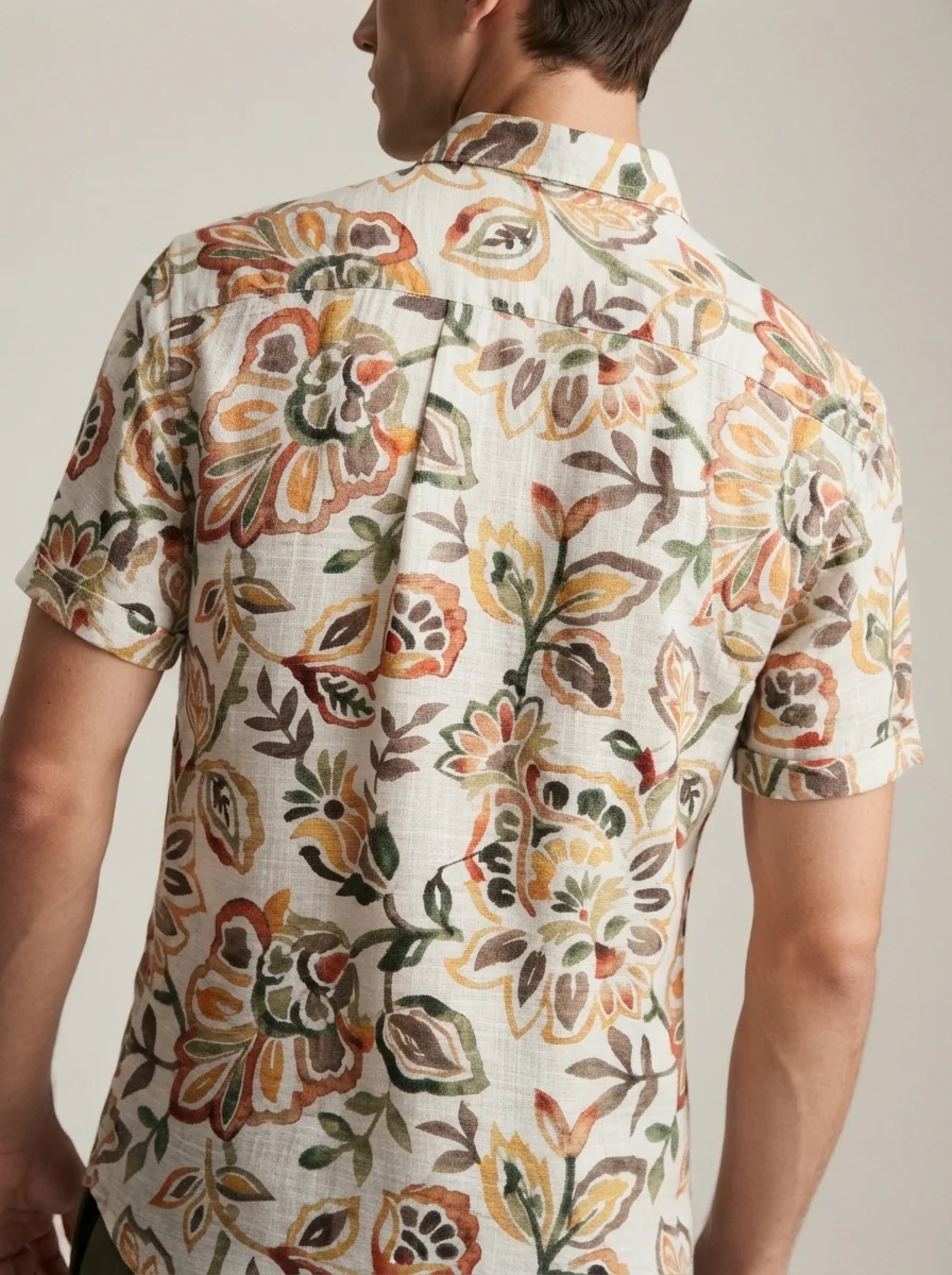 NORTH PACIFIC LINEN PRINT SHIRT H/S-L-WHITE, image 2