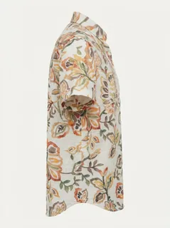 NORTH PACIFIC LINEN PRINT SHIRT H/S-L-WHITE 6