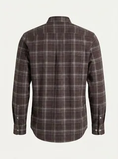 YELLOW OXFORD CHECK SHIRT F/S-2XL-WHITE&DARK BROWN 4