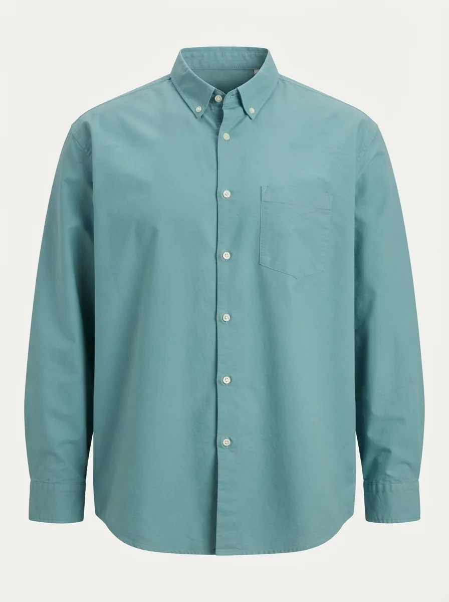RED JEAN OXFORD PLAIN SHIRT F/S, image 3