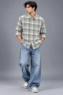 RED JEAN CHECK SHIRT 1