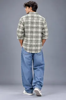 RED JEAN CHECK SHIRT 2