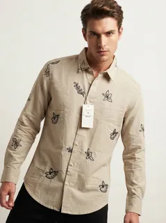 INGLISH EMBROIDERY SHIRT-XL-BLACK 1
