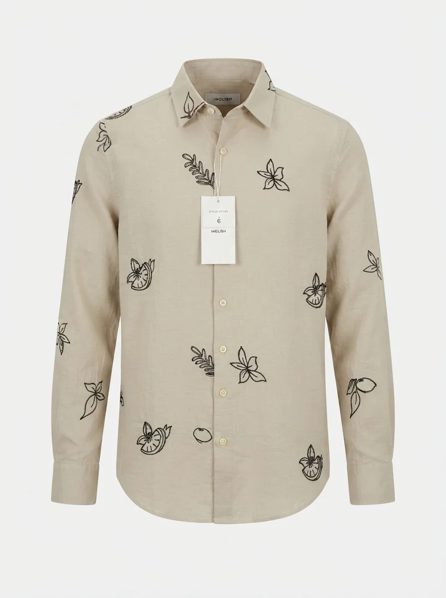 INGLISH EMBROIDERY SHIRT-XL-BLACK, image 3
