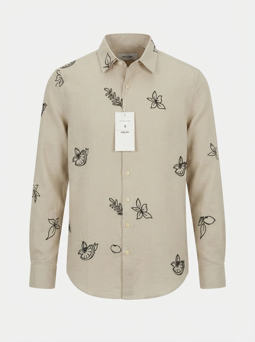 INGLISH EMBROIDERY SHIRT-XL-BLACK, image 3