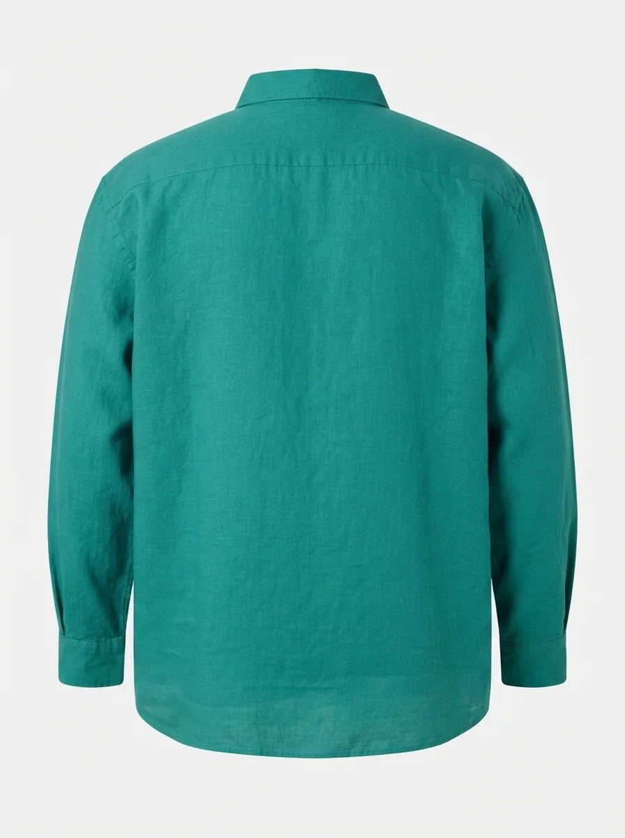 RED LINEN PLAIN SHIRT F/S, image 4