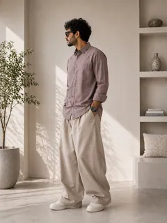INGLISH IMP PLAIN SHIRT-M-LIGHT GREY 1