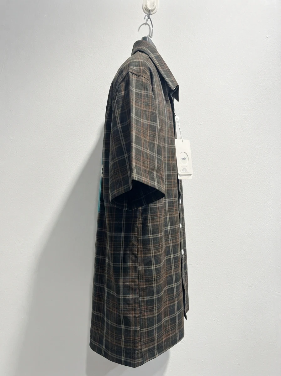 CADET POLYLYCRA BACK PRINT CHECK SHIRT F/S, image 5