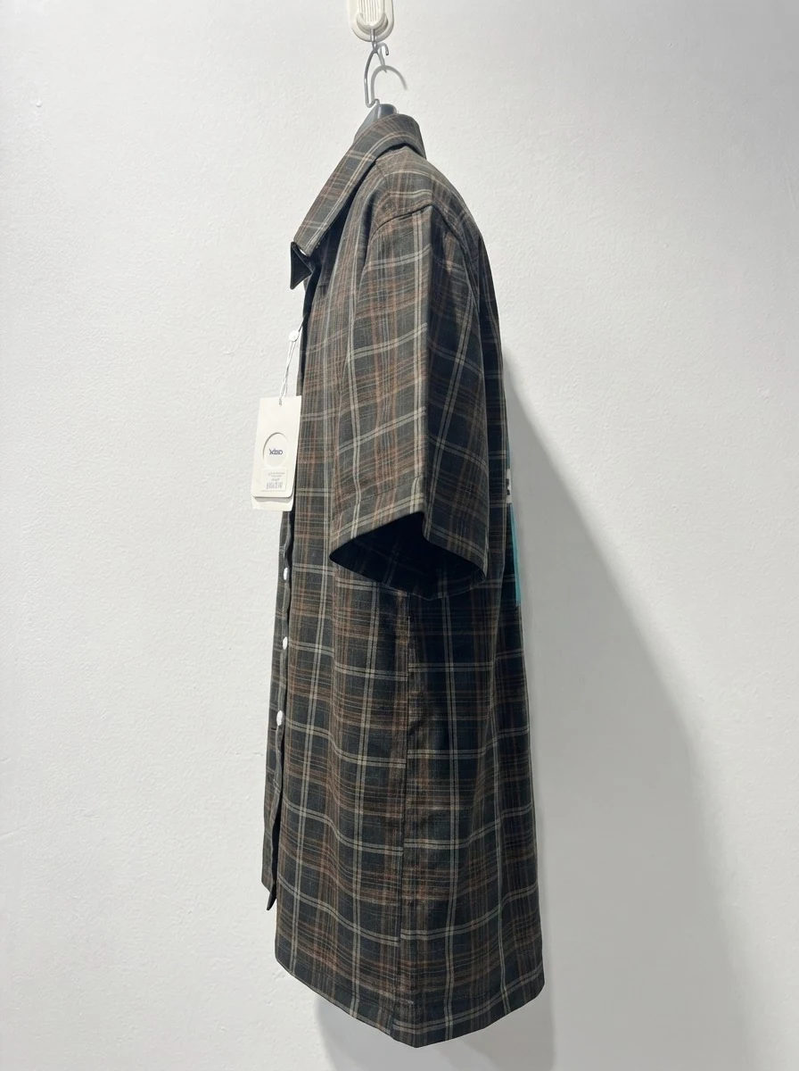 CADET POLYLYCRA BACK PRINT CHECK SHIRT F/S, image 6