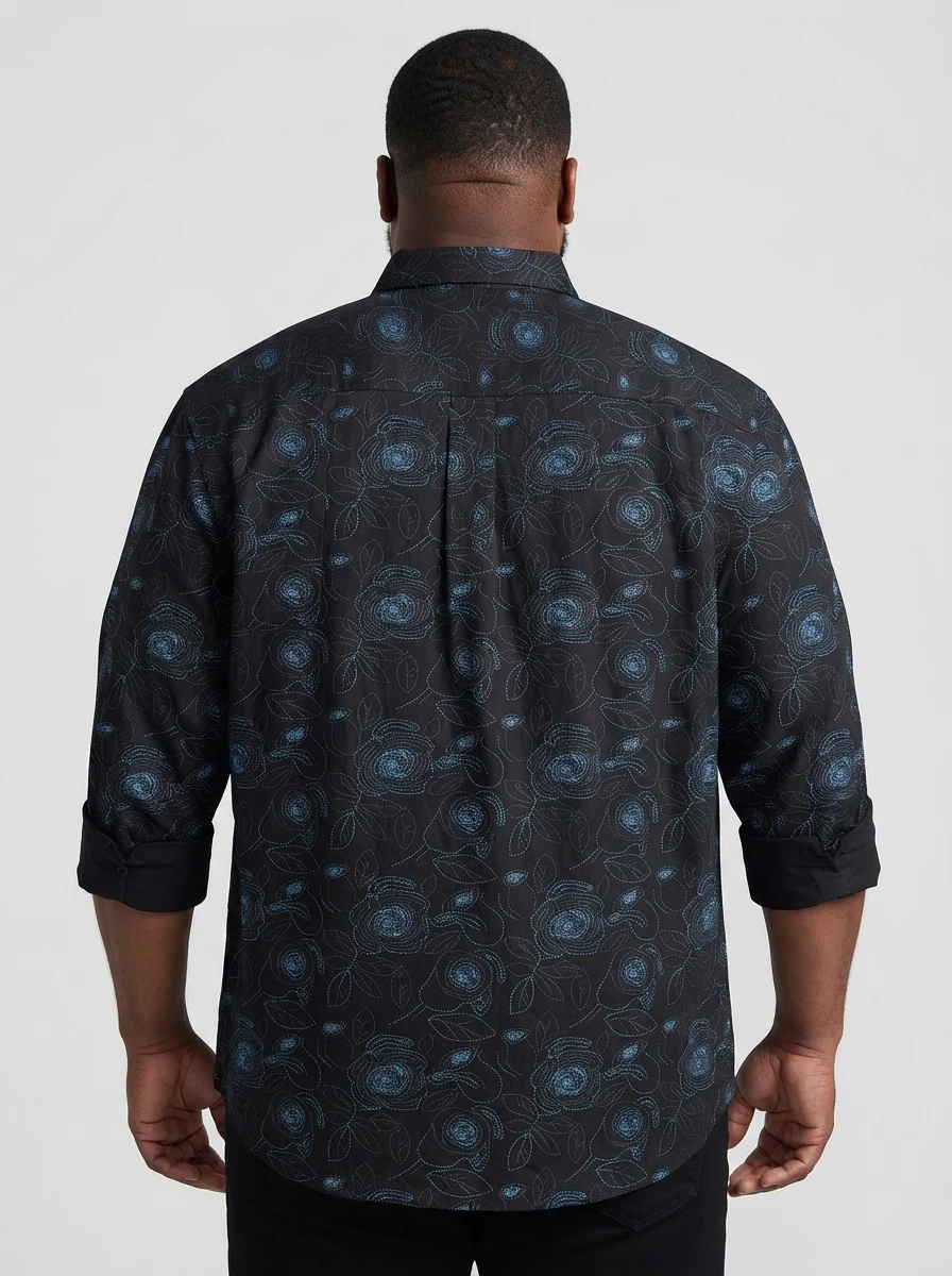 CLOFT IMP PRINT SHIRT F/S-2XL-BLACK&LIGHT BLUE, image 2