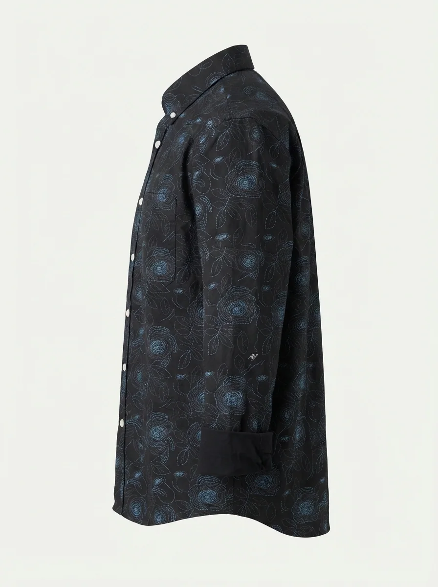 CLOFT IMP PRINT SHIRT F/S-2XL-BLACK&LIGHT BLUE, image 6