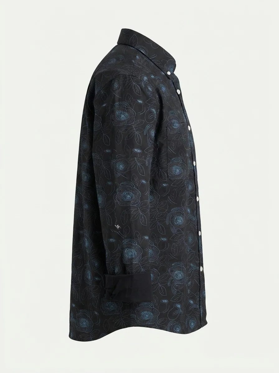 CLOFT IMP PRINT SHIRT F/S-2XL-BLACK&LIGHT BLUE, image 4