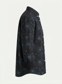 CLOFT IMP PRINT SHIRT F/S-2XL-BLACK&LIGHT BLUE 4