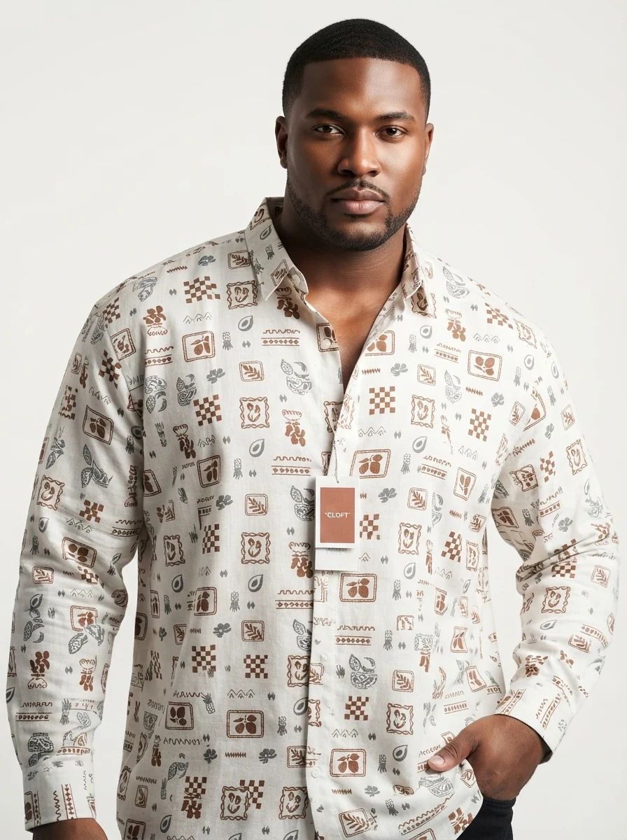CLOFT IMP PRINT SHIRT F/S-2XL-BLACK&LIGHT BLUE, image 3