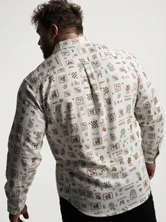 CLOFT IMP PRINT SHIRT F/S-2XL-BLACK&LIGHT BLUE 1