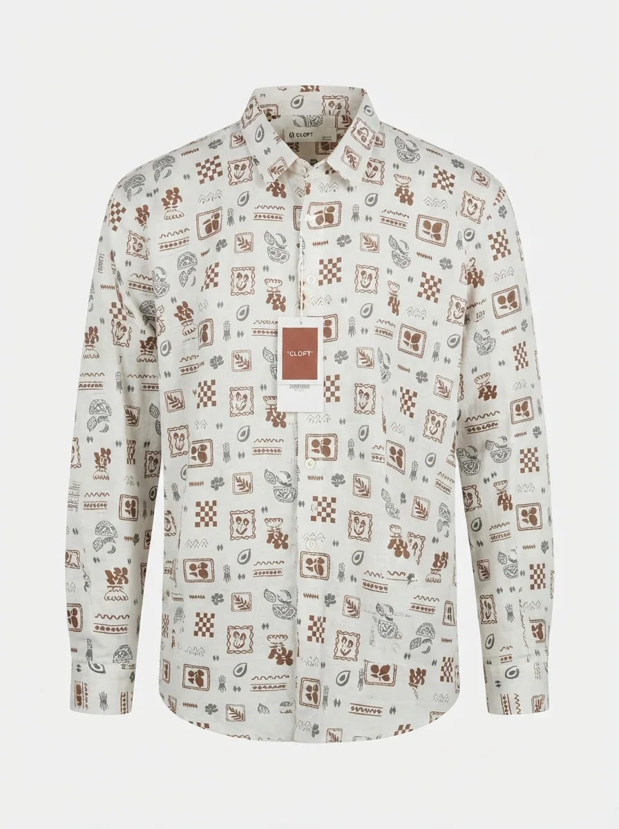 CLOFT IMP PRINT SHIRT F/S-2XL-BLACK&LIGHT BLUE, image 2