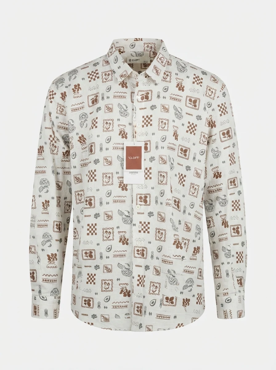 CLOFT IMP PRINT SHIRT F/S-2XL-BLACK&LIGHT BLUE, image 2