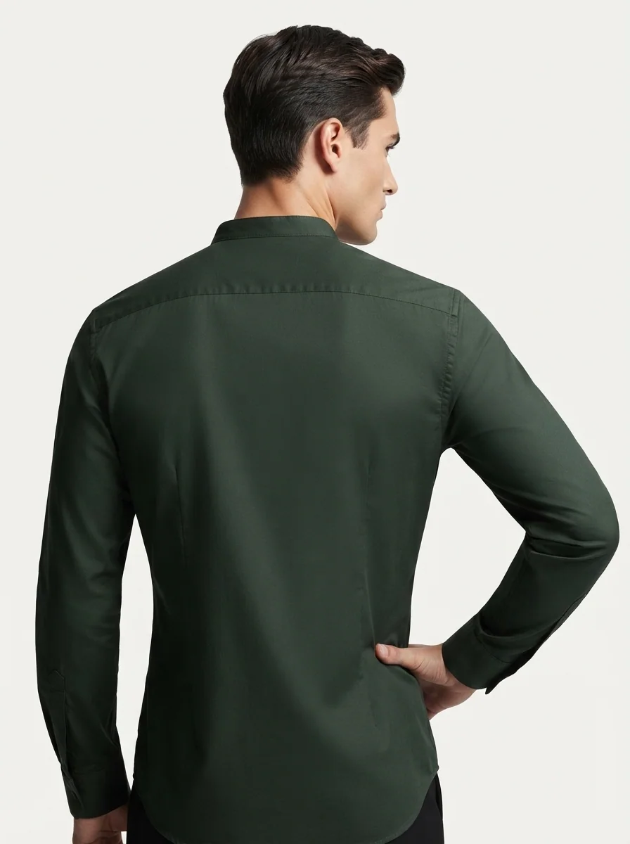 FUES CHINESE NECK OXFORD PLAIN F/S, image 2