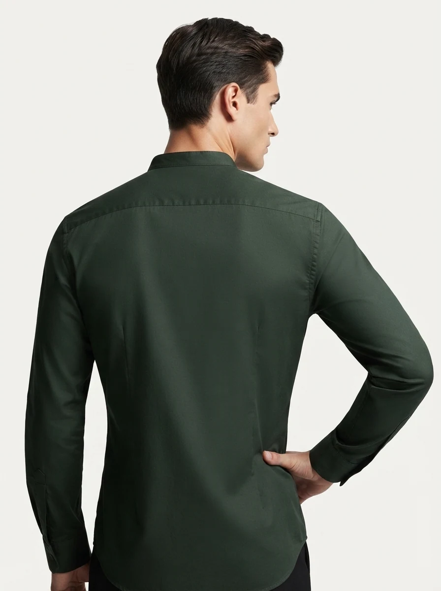 FUES CHINESE NECK OXFORD PLAIN F/S, image 2