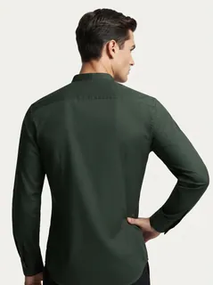 FUES CHINESE NECK OXFORD PLAIN F/S 2