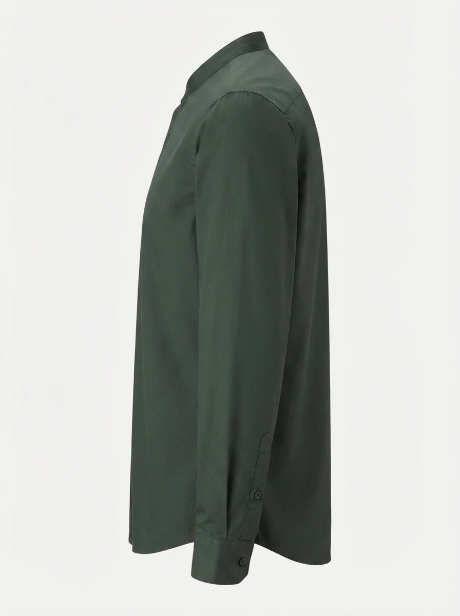 FUES CHINESE NECK OXFORD PLAIN F/S, image 3