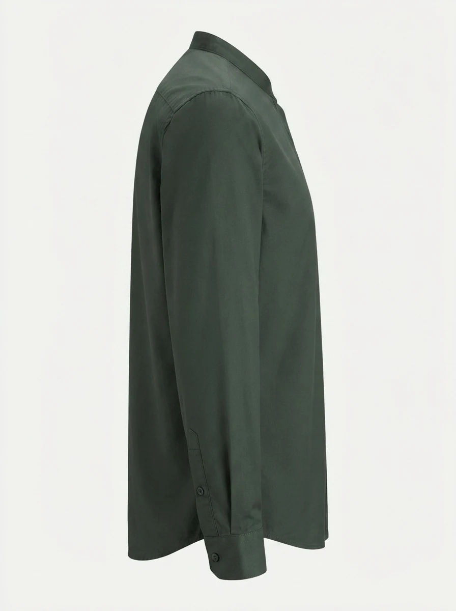 FUES CHINESE NECK OXFORD PLAIN F/S, image 5
