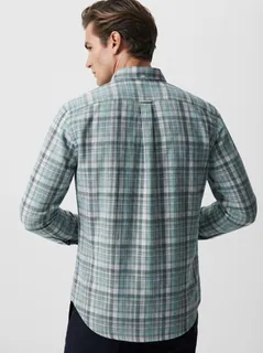 FUGA CHECKS SHIRT-M-WHITE&YELLOW&BLACK 4
