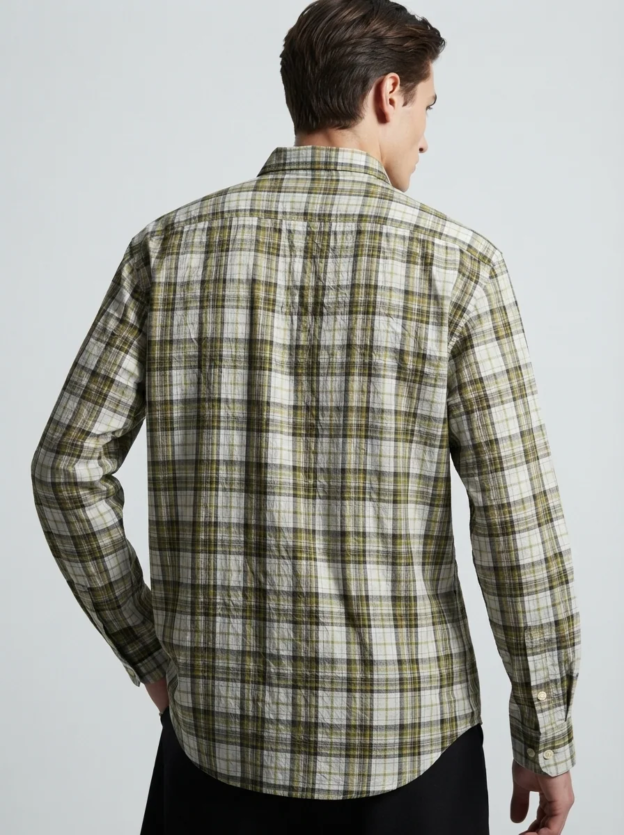 FUGA CHECKS SHIRT-M-WHITE&YELLOW&BLACK, image 3