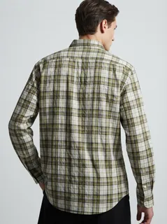 FUGA CHECKS SHIRT-M-WHITE&YELLOW&BLACK 3