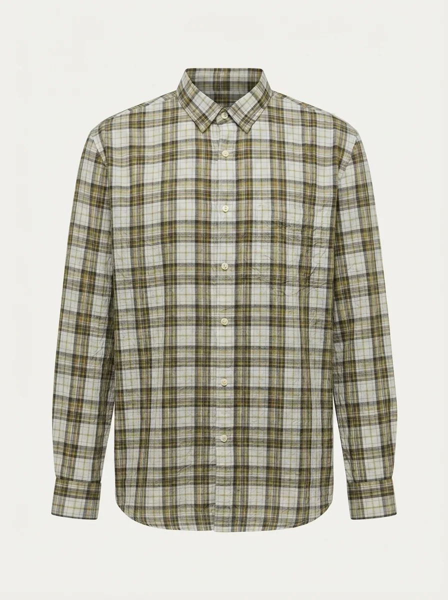 FUGA CHECKS SHIRT-M-WHITE&YELLOW&BLACK, image 5