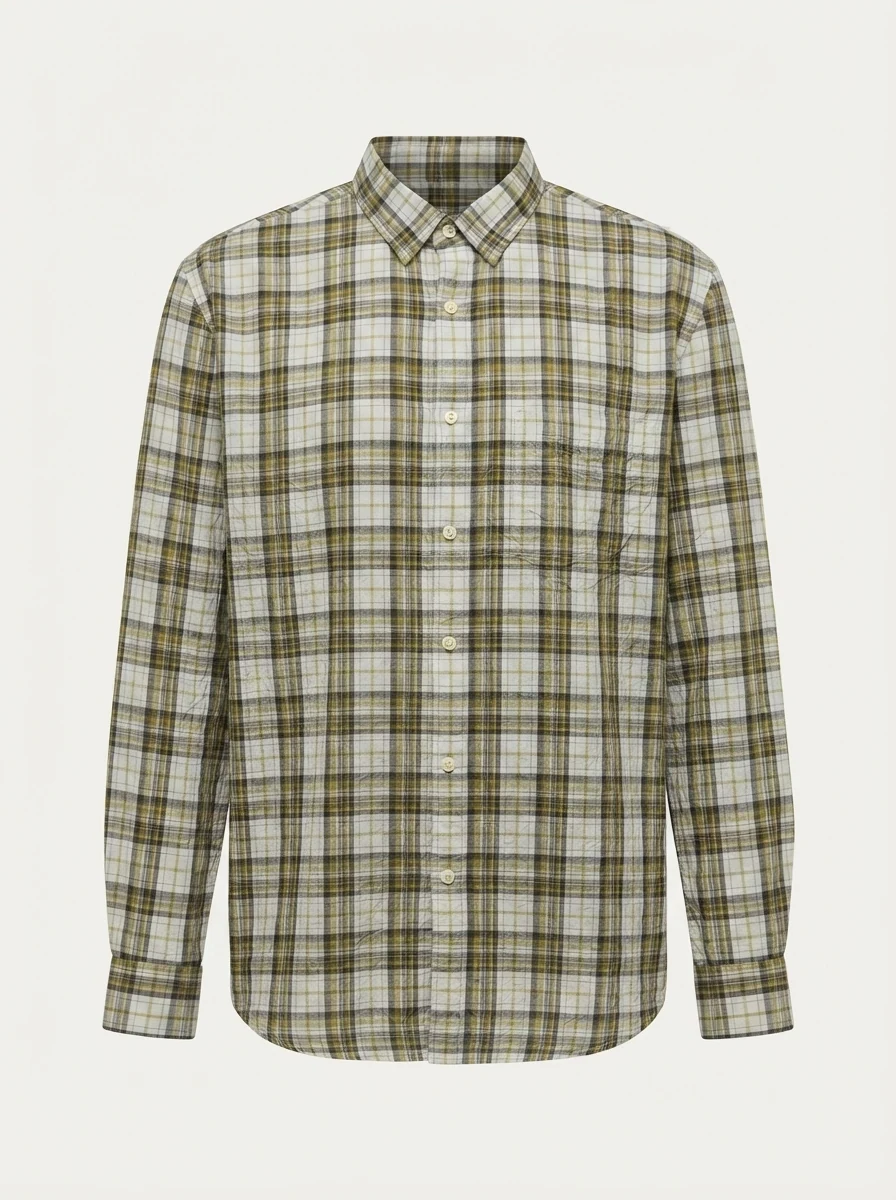 FUGA CHECKS SHIRT-M-WHITE&YELLOW&BLACK, image 5