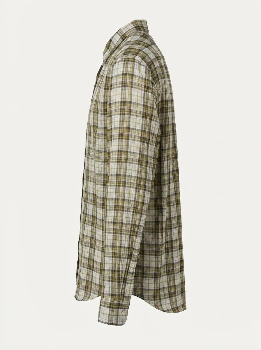 FUGA CHECKS SHIRT-M-WHITE&YELLOW&BLACK, image 12