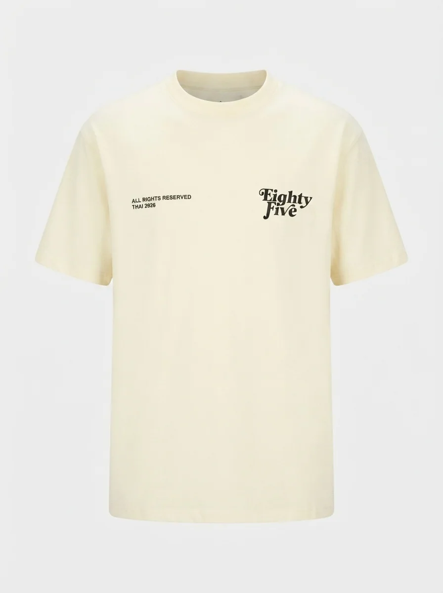 THAILAND FRONT PRINT 5 SLV T-SHIRT-4XL-CREAM, image 5