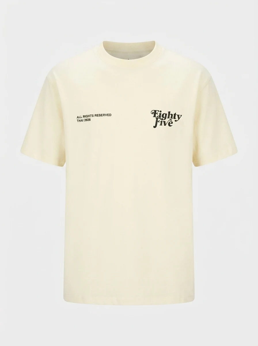 THAILAND FRONT PRINT 5 SLV T-SHIRT-4XL-CREAM, image 5