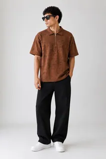 GR4411 BLACKOUT PRINT ZIP T-SHIRT 2