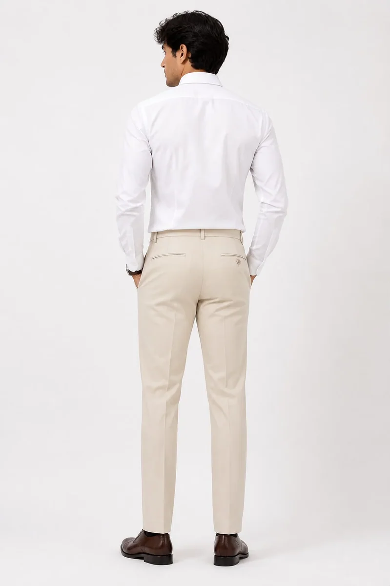 CARBON SLIM FIT COTTON PANT-30-KHAKI, image 3
