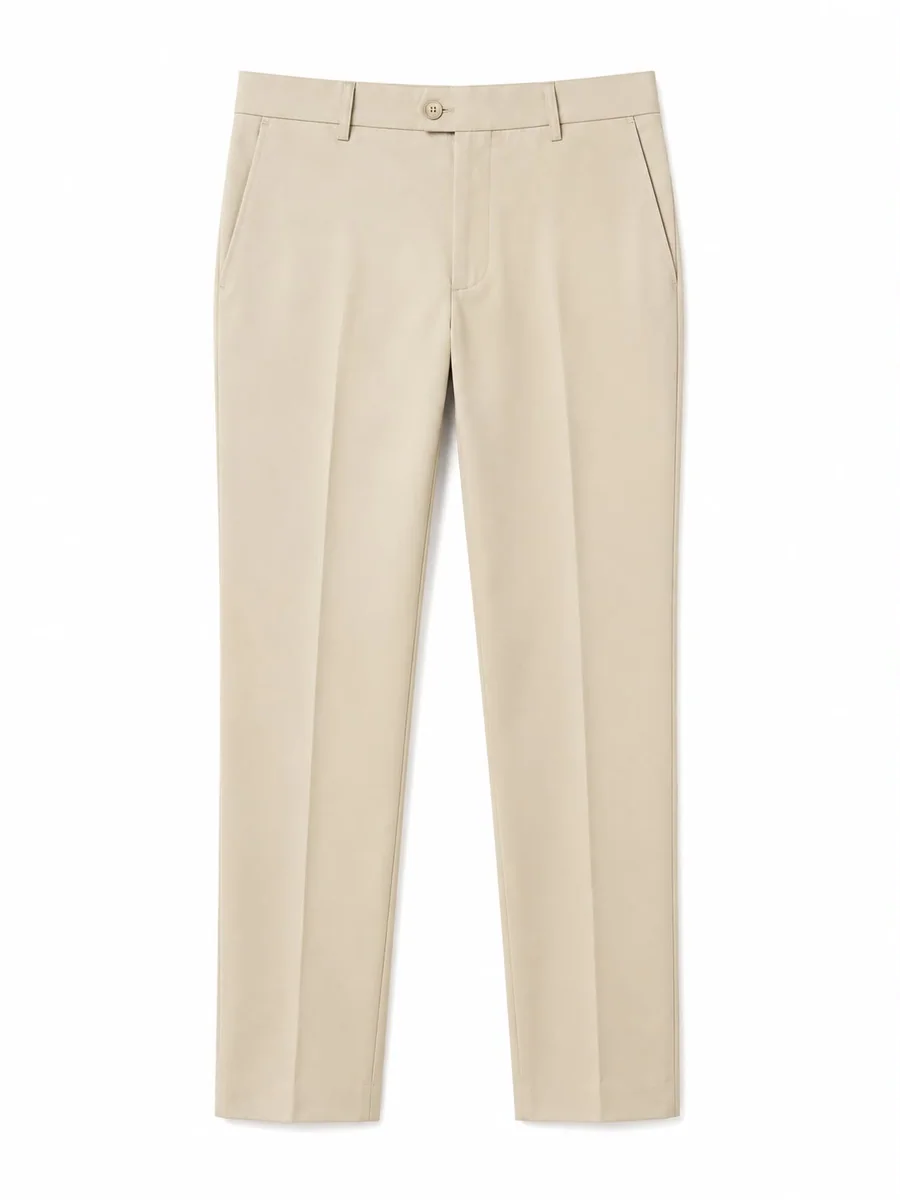 CARBON SLIM FIT COTTON PANT-30-KHAKI, image 5
