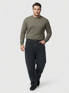 OFF BLACK WIDE BAGGY JEANS 1