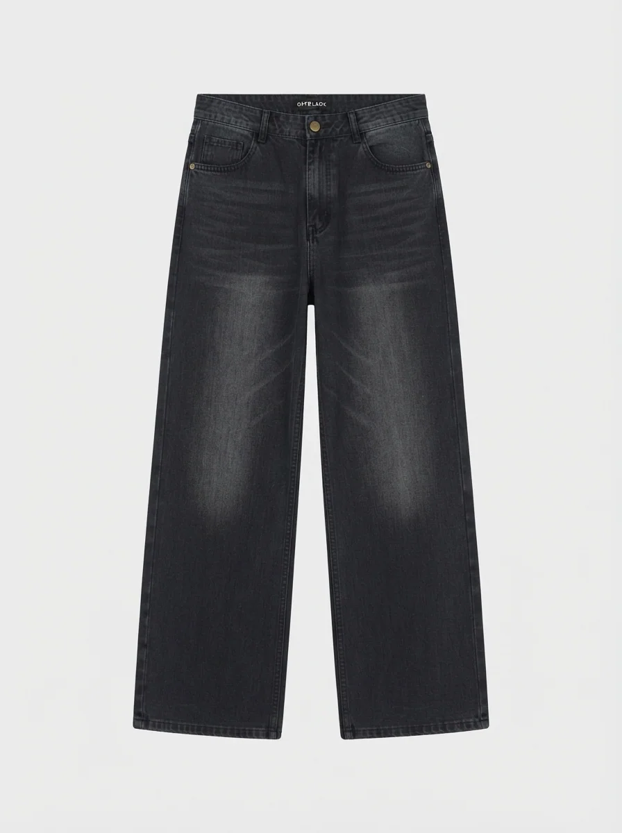 OFF BLACK WIDE BAGGY JEANS, image 3