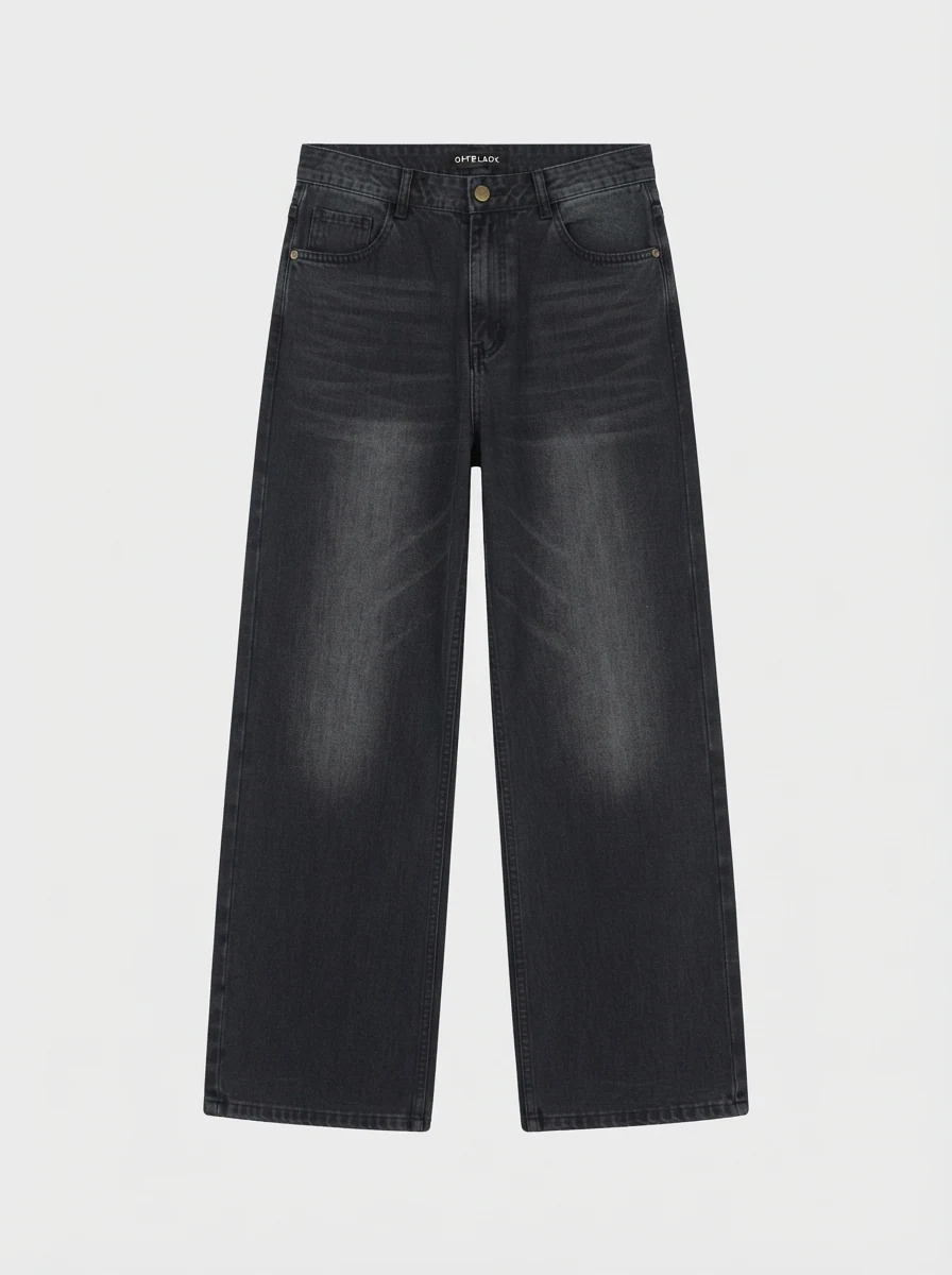 OFF BLACK WIDE BAGGY JEANS, image 3