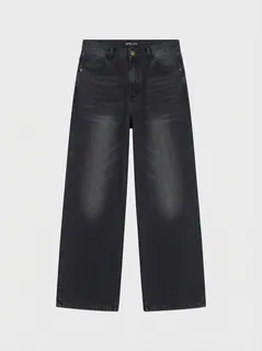 OFF BLACK WIDE BAGGY JEANS 3