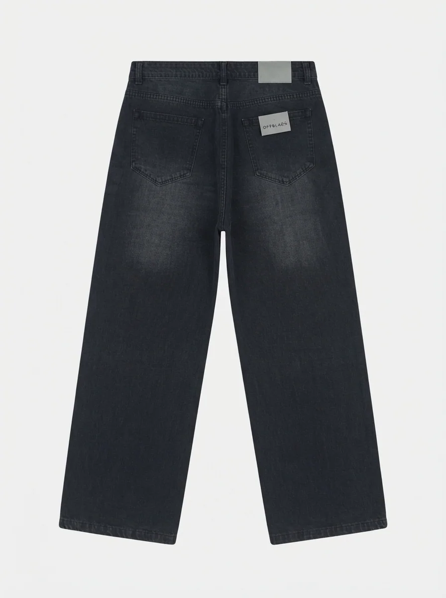 OFF BLACK WIDE BAGGY JEANS, image 4