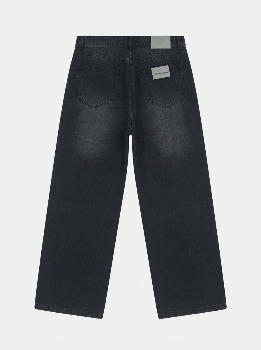 OFF BLACK WIDE BAGGY JEANS, image 4