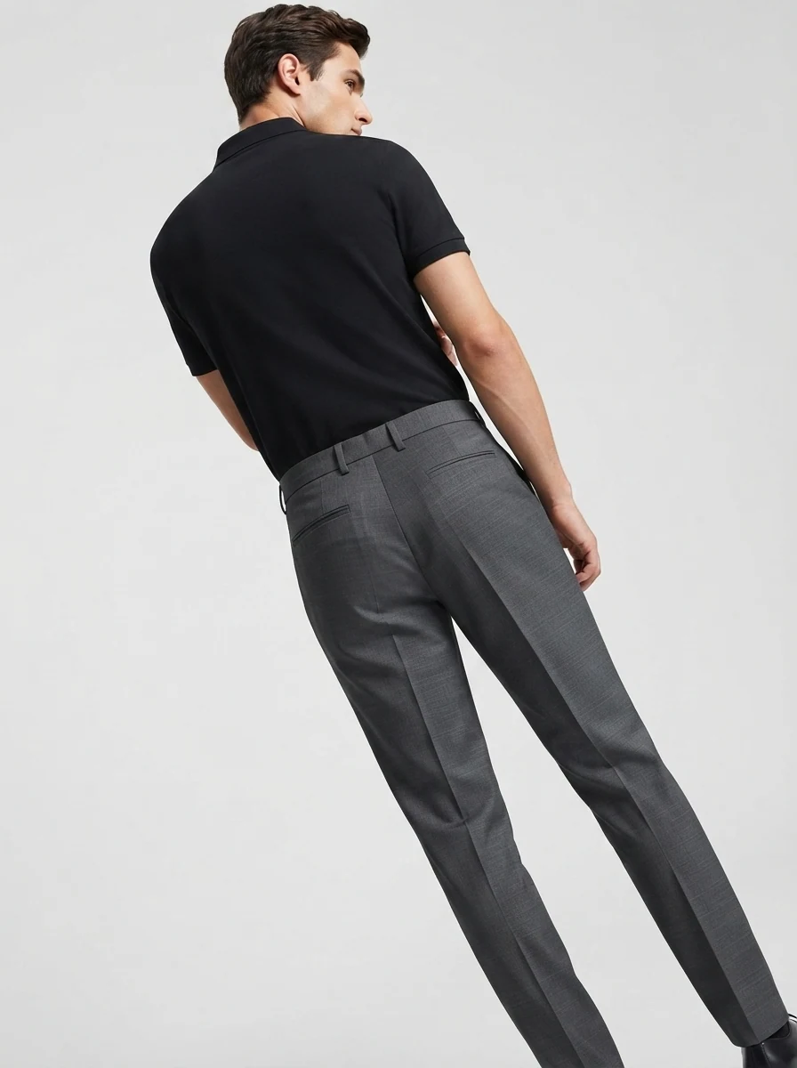 CARBON REGULAR FIT FORMAL PANT-30-GRAY, image 2