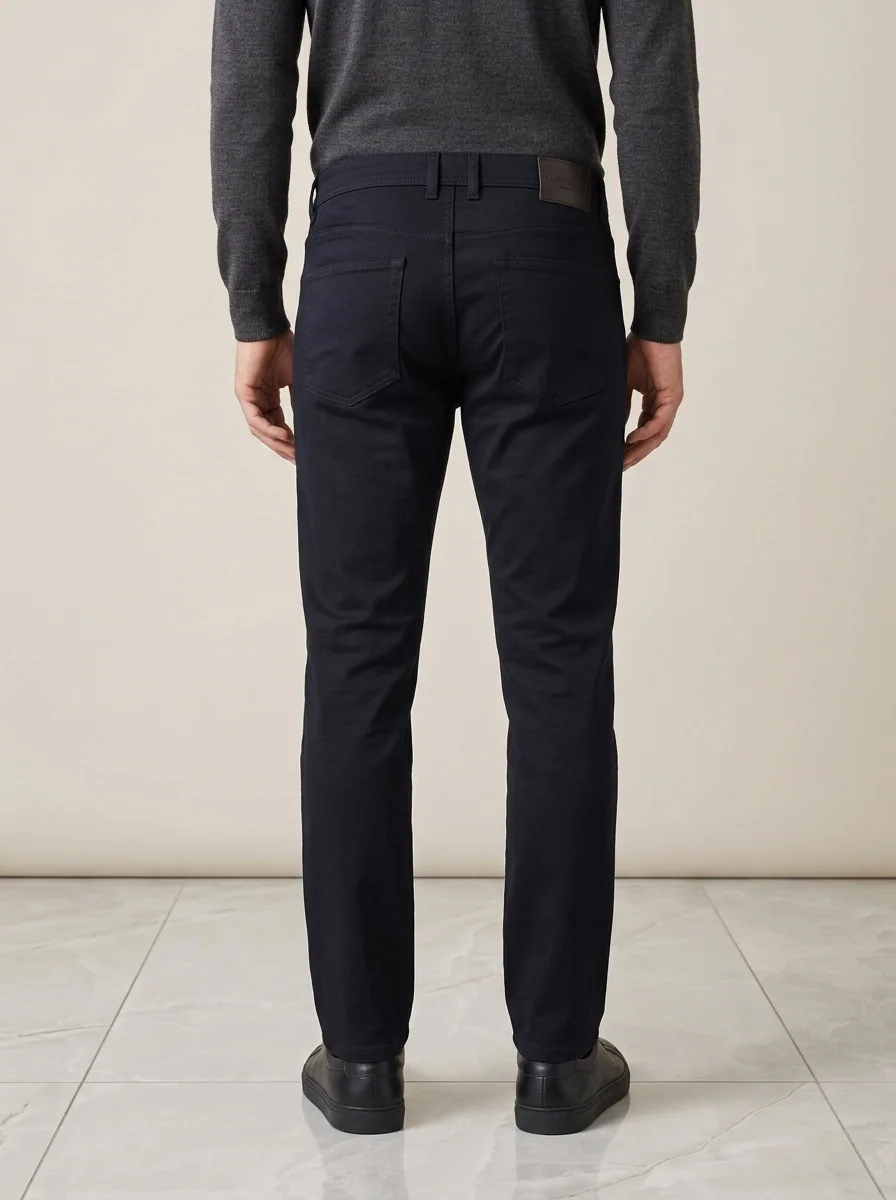CARBON SLIMFIT COTTON PANT-32-BLACK, image 2