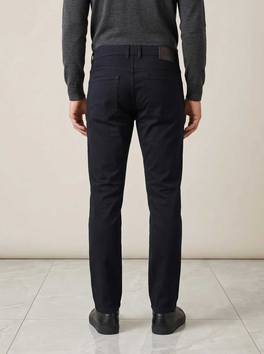 CARBON SLIMFIT COTTON PANT-32-BLACK, image 2