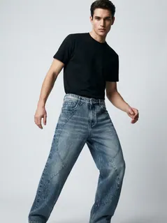 BLUE SPARROW DENIM BAGGY 1