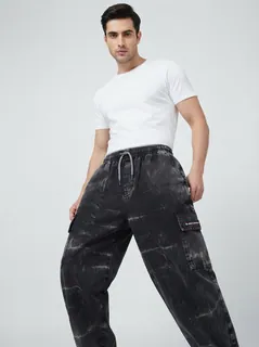 BLACK&WHITE A.WASH CARGO PANT 1