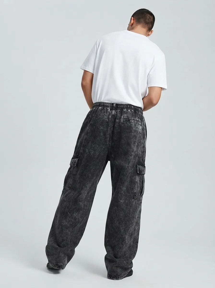 BLACK&WHITE A.WASH CARGO PANT, image 2